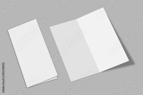 Bii-Fold brochure dl flyer rack card blank paper mockup design.