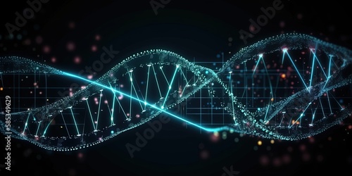 Concept of digital DNA. Medical research, genetic engineering, biology.
