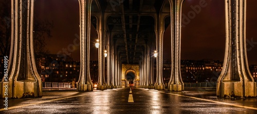 Pont De Bir-Hakeim Bridge at Night photo