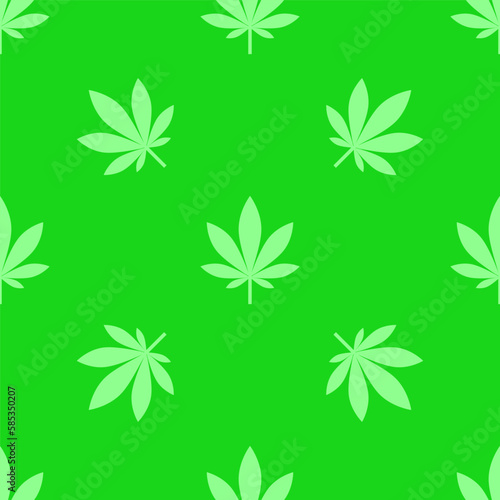 Seamless pattern of cannabis leaf  marijuana plant  hemp leaves