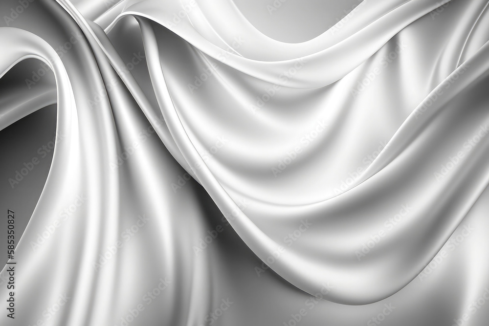 AI generated beautiful elegant white soft silk satin fabric background ...