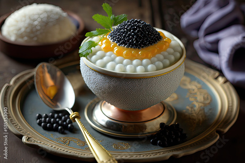 Caviar Appetizer A luxurious dish of salty briny fish, generative artificial intelligence