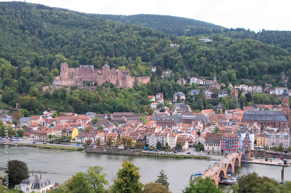view or old Heidelberg and castle
