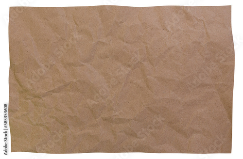 Brown crumpled paper sheet