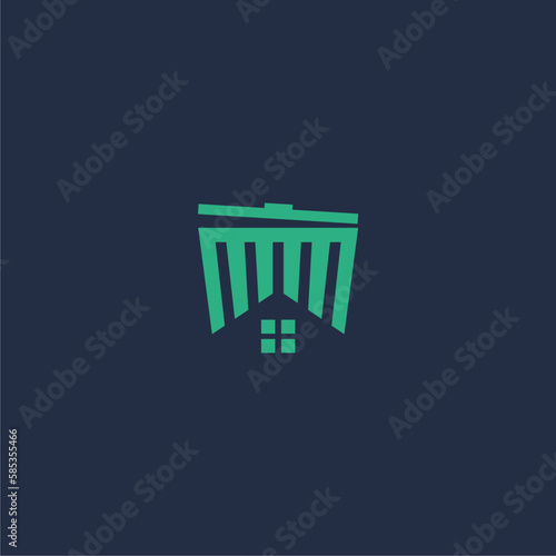 House trash bin logo or home trash bin logo
