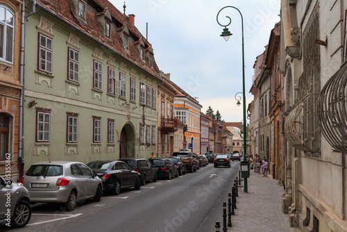 A street in the Old Town - the historical part of Brasov. Romania