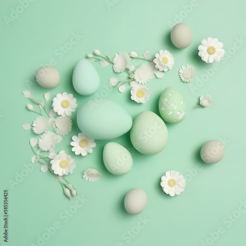 easter eggs and flowers