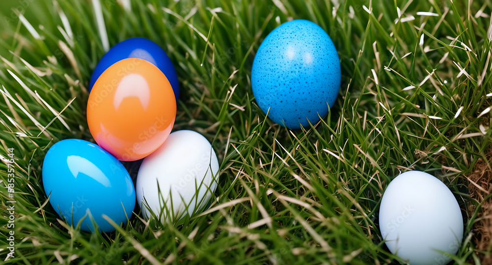 In the picture, there is a group of eggs arranged next to each other on green grass. The photo is clean and sharp, with a resolution of 8K. In the picture, there is a group of eggs arranged next to each other on green grass. The photo is clean and sharp, with a resolution of 8K.