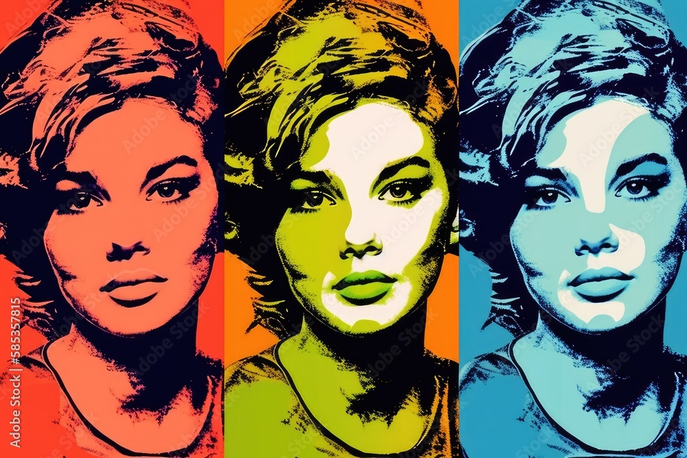 Contemporary Pop Culture Beauty in Pop Art Style - AI generated Contemporary Pop Culture Beauty in Pop Art Style - AI generated