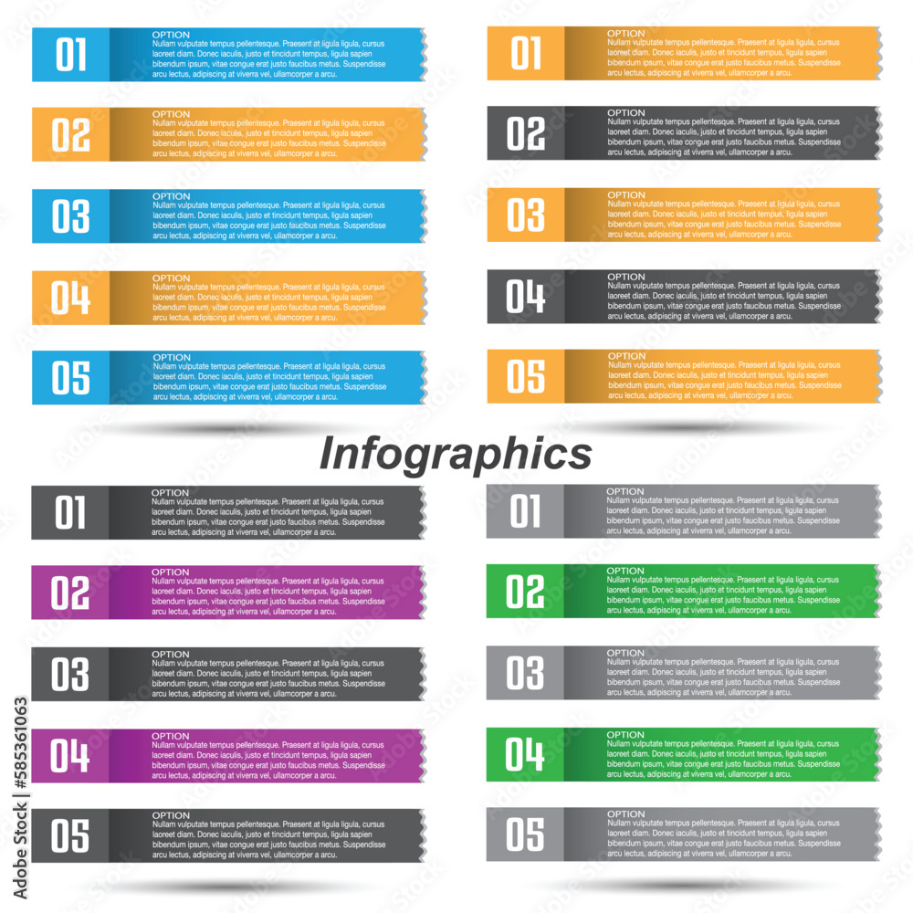 Collection modern design template, infographics with steps and options. Collection modern design template, infographics with steps and options.
