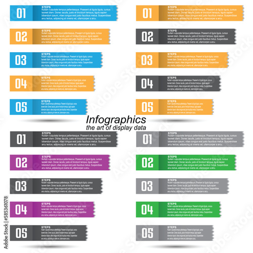 Collection infographic template for modern data visualization and ranking and statistics.