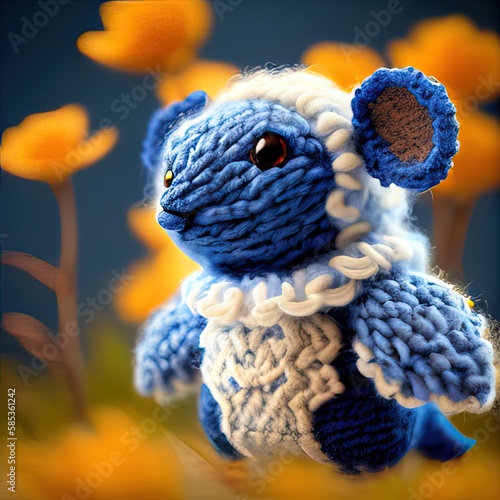 woolitize strybk gremlin mouse spring creation fantasy sunlight flowers intricate detai photo