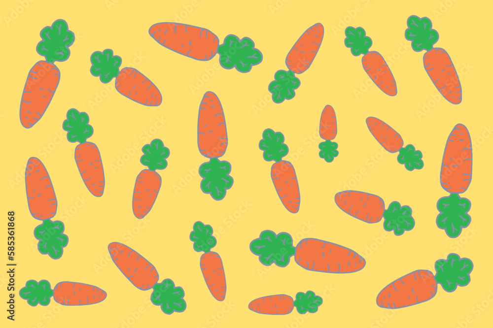 Stylized vector carrots. Carrot pattern vector. Cute carrot print for clothes. Carrot drawing vector. Stylized vector carrots. Carrot pattern vector. Cute carrot print for clothes. Carrot drawing vector.