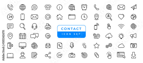 Contact & communication Iconset, outline icon for contact, chat and communication. most useful iconset.