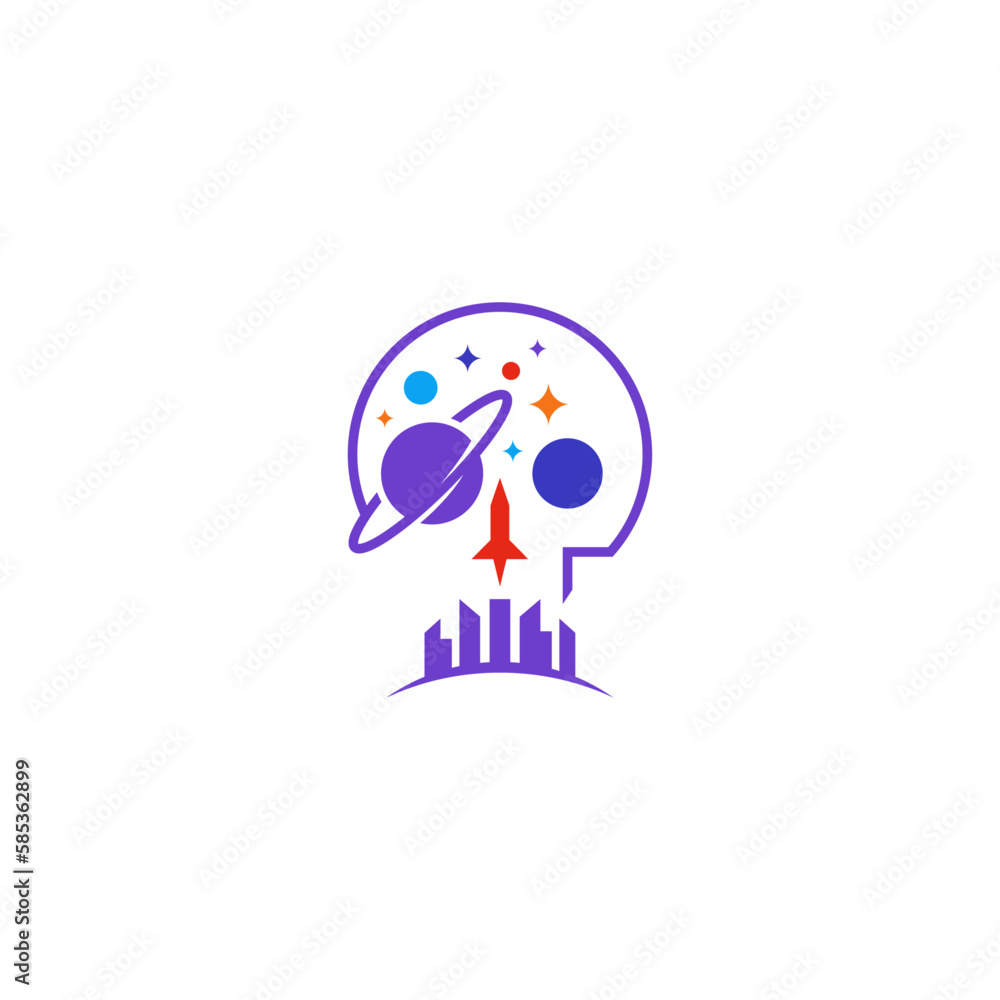 Skull and planets combination. Logo design. Skull and planets combination. Logo design.