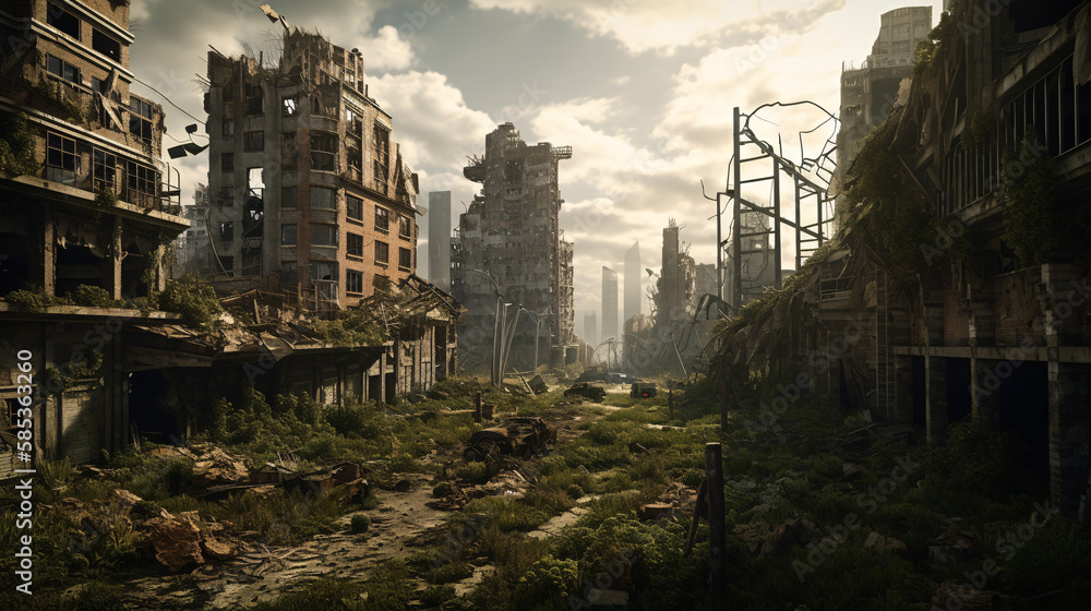 Obraz premium old abandoned building generative ai