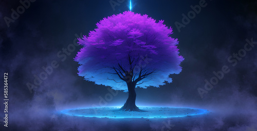 low purple magic tree. generative ai © i-element
