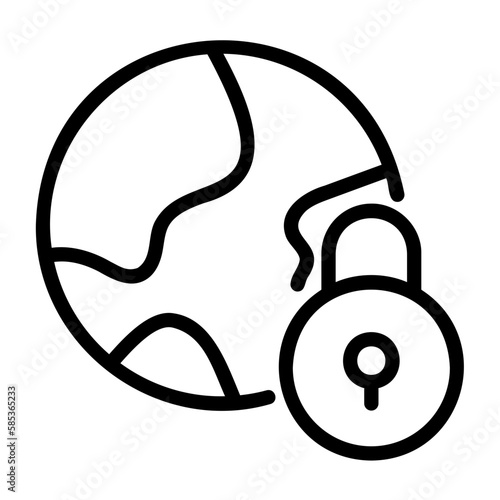 lockdown, world lock icon