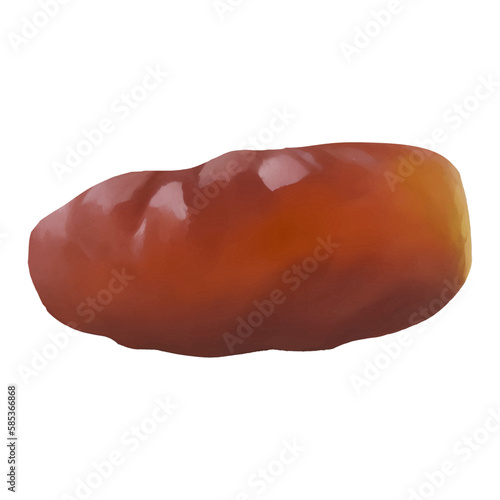 Tasty Date Fruit Isolated Hand Drawn Painting Illustration