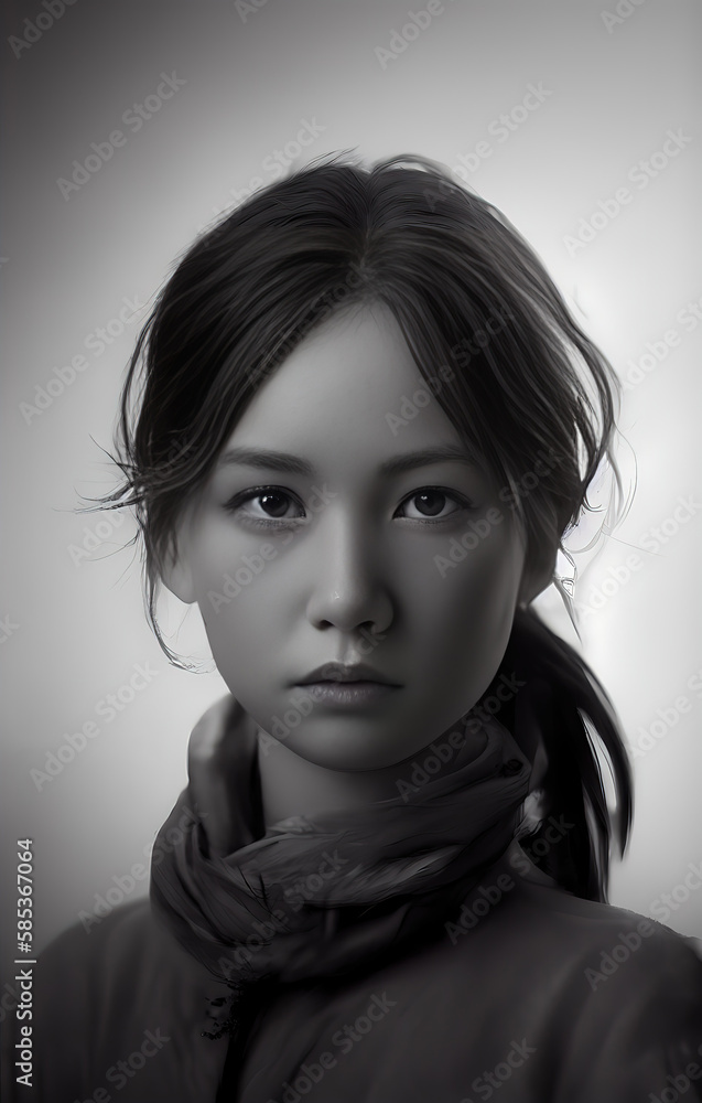 portrait of a girl, Generative Ai. portrait of a girl, Generative Ai.