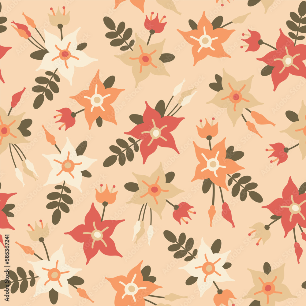 Seamless background with floral ornament. Vector illustration for fabric design, packaging, wrapping and more. Printing on fabric and paper. Seamless background with floral ornament. Vector illustration for fabric design, packaging, wrapping and more. Printing on fabric and paper.