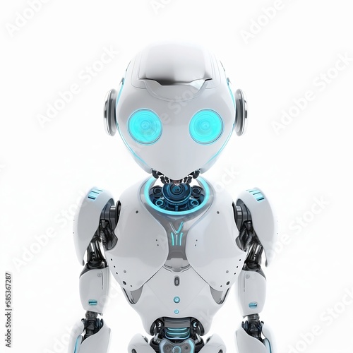 Blue screen robot android.
