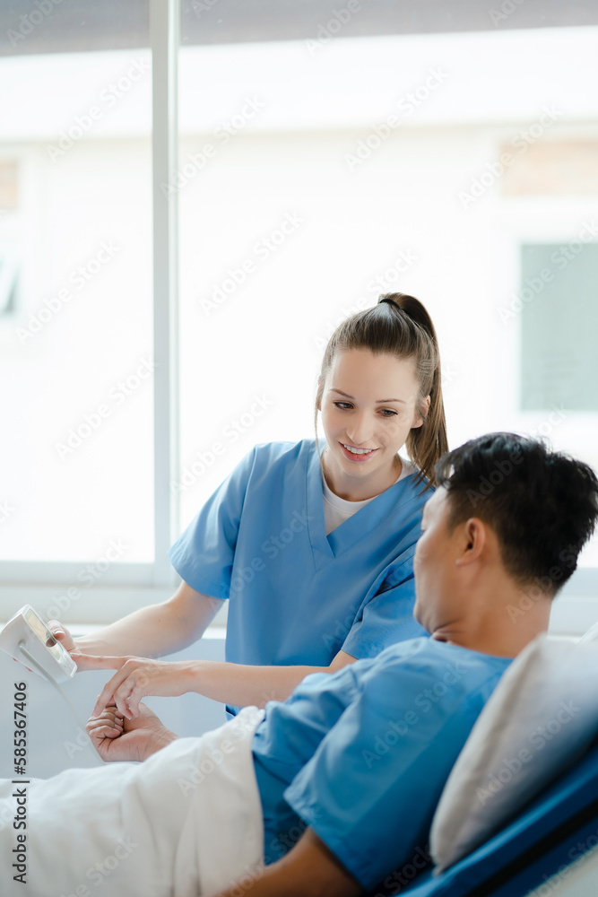 doctor nurse checking patient blood pressure. doctor nurse checking patient blood pressure.