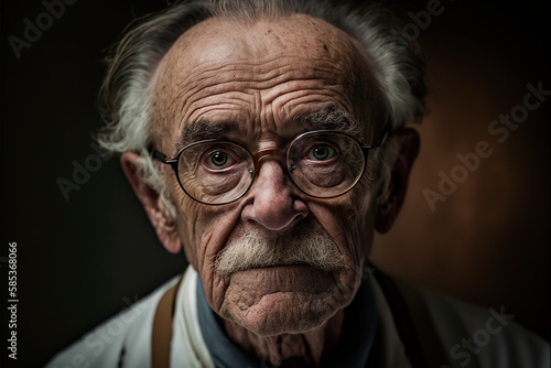 old man portrait, Portrait of a dedicated elderly man in public health, image created with ia © lolo