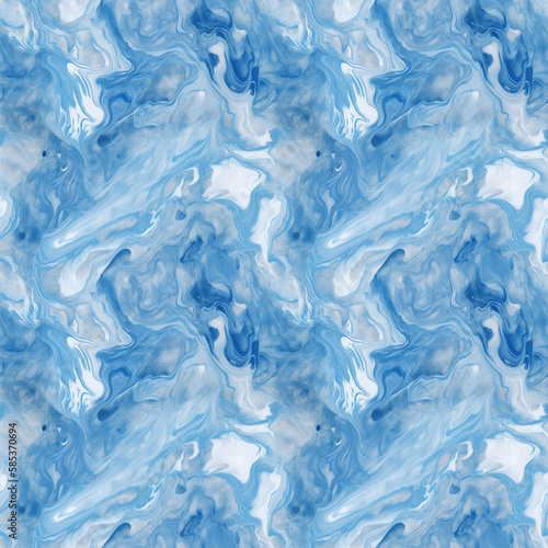 Seamless pattern of Blue marble. Marble background. Perfect for wallpaper, textiles, and web backgrounds, package design. Good quality for repeating design. Generative AI.