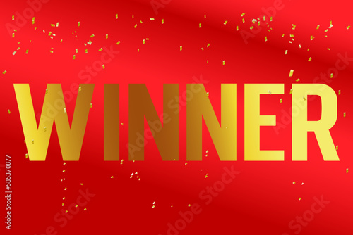 Winner text effect vector.