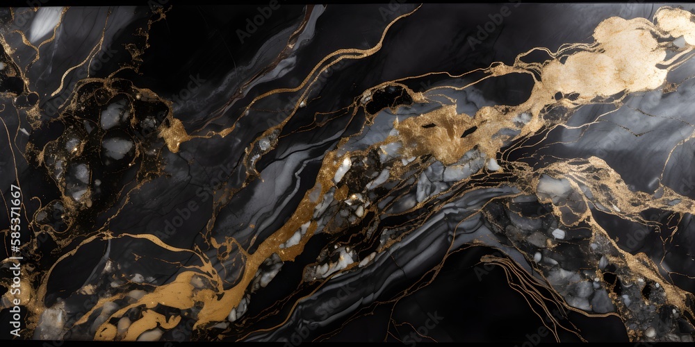 Black And Gold Marble Patterned Texture Background | Generative AI Artwork Black And Gold Marble Patterned Texture Background | Generative AI Artwork