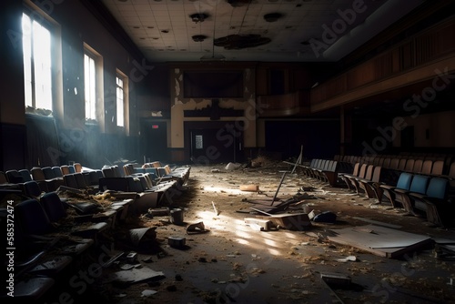 Abandoned Conference Hall (AI Generated)