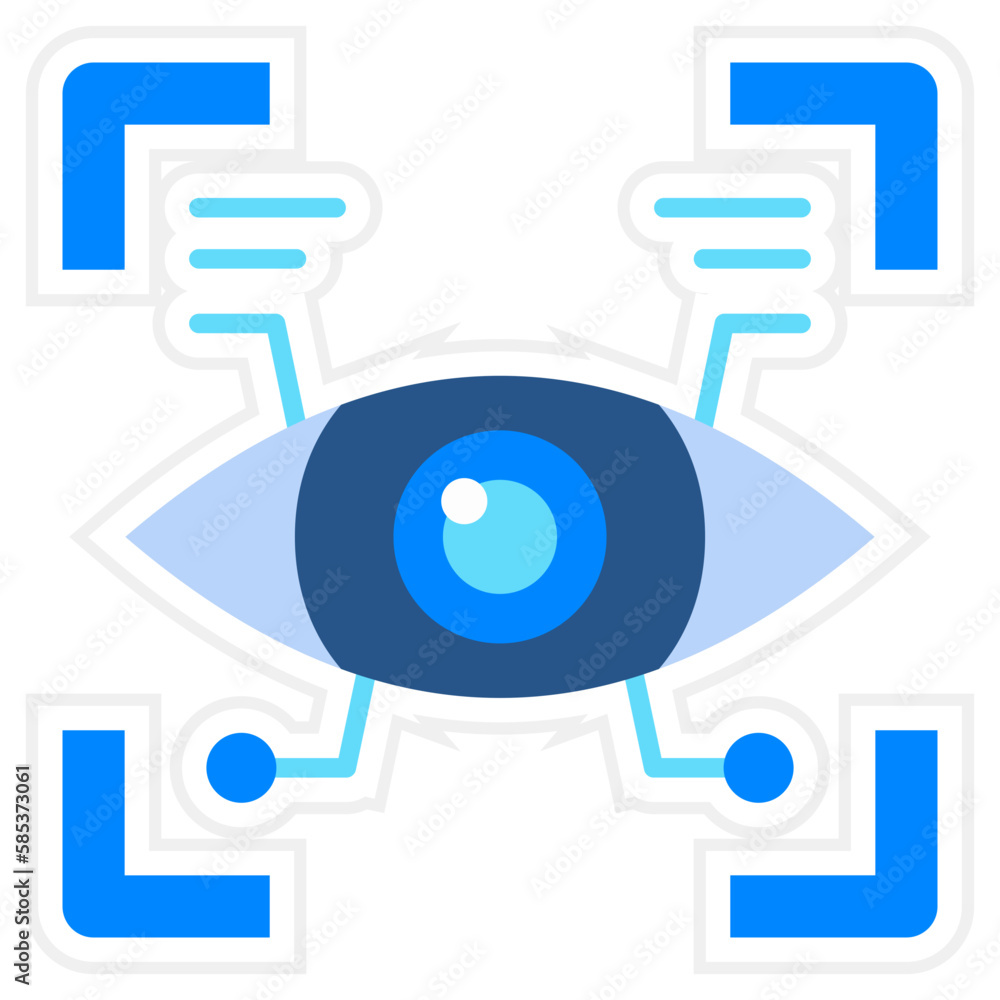Eye Scan Sticker Icon Eye Scan Sticker Icon