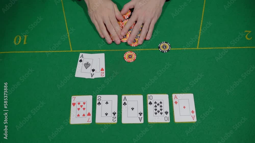 Gamer person playing poker in casino. Betting chips stacks. Dealer and gambler. Gamer person playing poker in casino. Betting chips stacks. Dealer and gambler.
