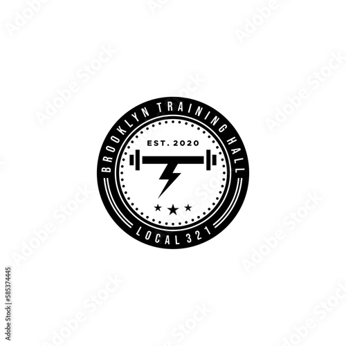 Circle Lightning Fitness and Gym Logo Template