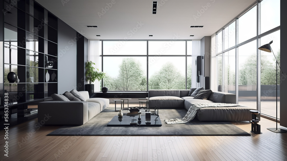 Modern living room interior, Generative AI Modern living room interior, Generative AI