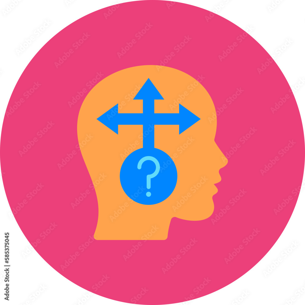 Obraz premium Decision Making Multicolor Circle Flat Icon
