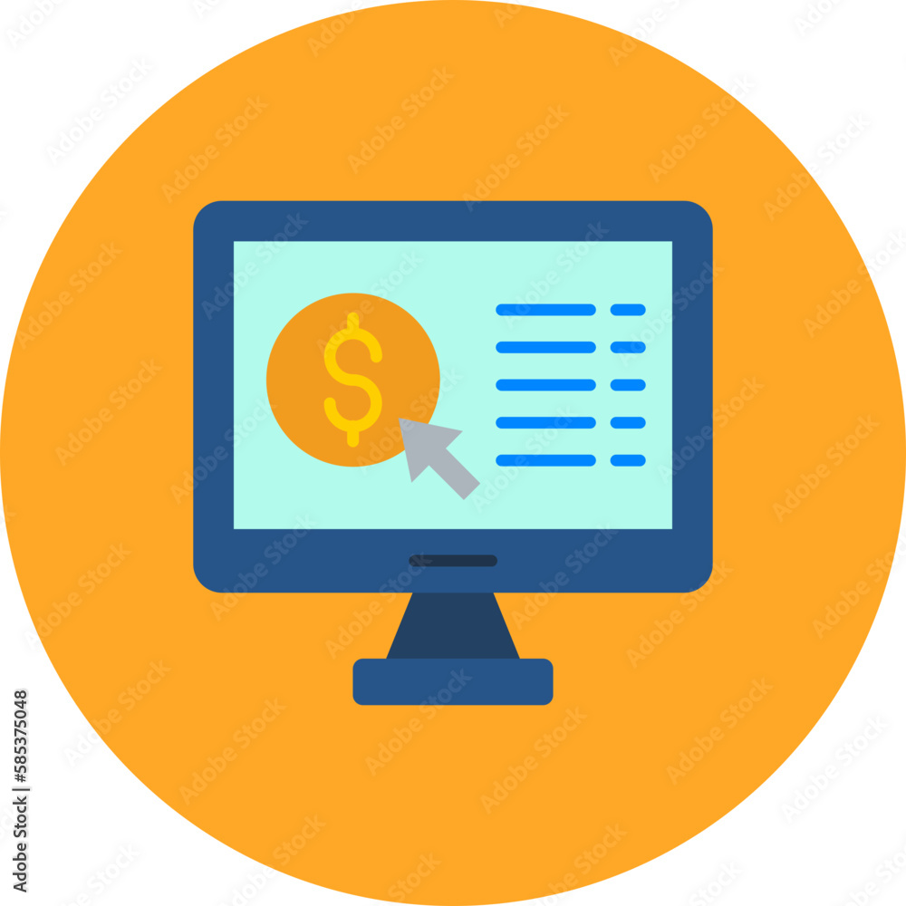 Pay Per Click Multicolor Circle Flat Icon Pay Per Click Multicolor Circle Flat Icon