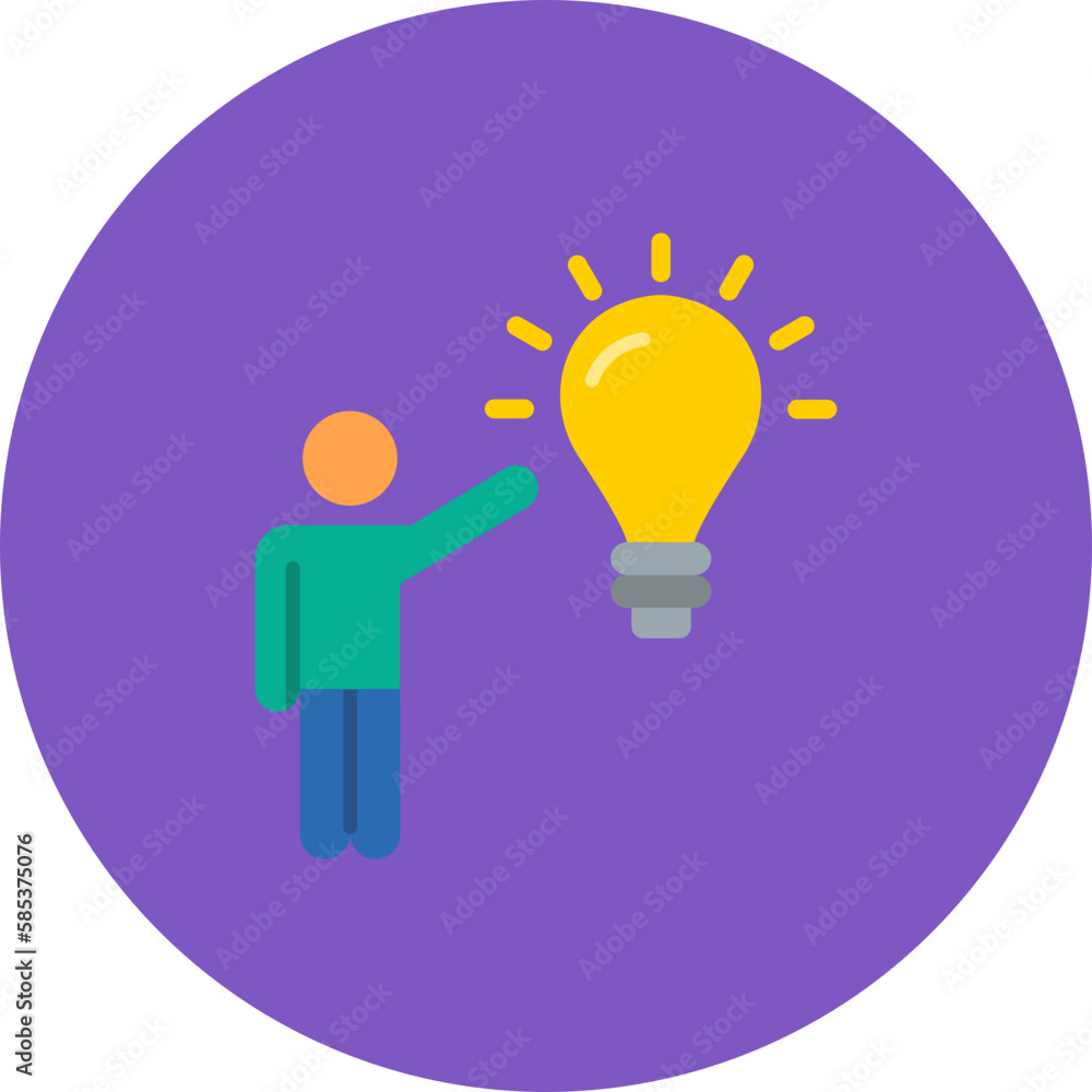 Creative Thinking Multicolor Circle Flat Icon Creative Thinking Multicolor Circle Flat Icon
