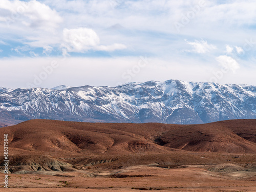 Stunning mountain scenery in the High Atlas Moutains near Midelt, Morocco during the winter - Landscape shot 2 © Amine