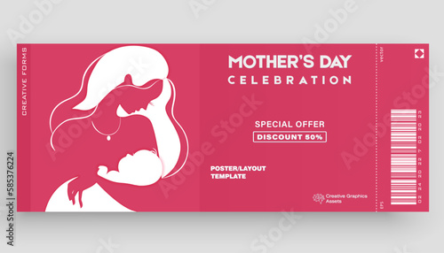"Vector Mother's Day Card" - a delicate and colorful vector design created specifically for congratulating on Mother's Day. Vector illustration for poster, greeting cards, booklets, website