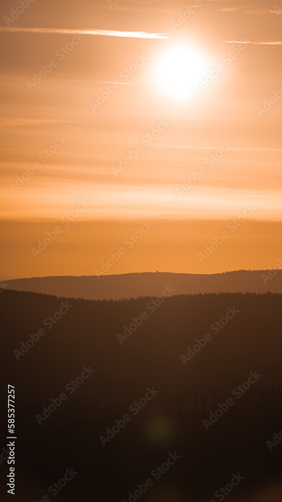Abstract Mountain Sunset: A Harmony of Colors and Serenity Abstract Mountain Sunset: A Harmony of Colors and Serenity