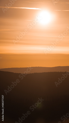 Abstract Mountain Sunset: A Harmony of Colors and Serenity