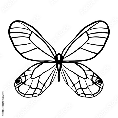 Butterfly silhoette trendy y2k aesthetic. Isolated graphic retro style butterfly silhoette