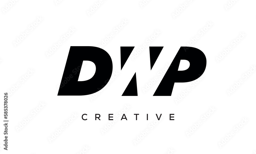 DWP letters negative space logo design. creative typography monogram vector DWP letters negative space logo design. creative typography monogram vector