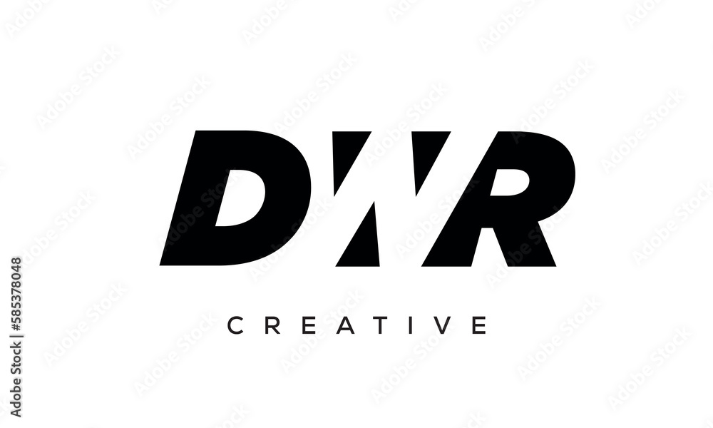 DWR letters negative space logo design. creative typography monogram vector	
