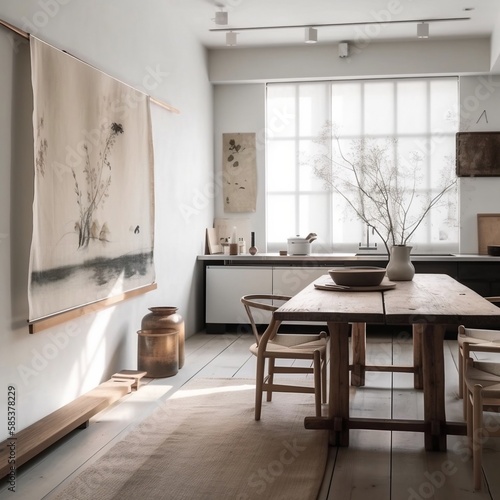 dining room with table and chairs luxury wabi sabi modern 