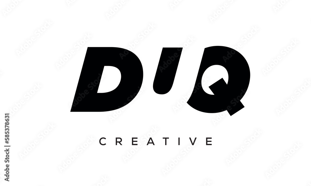 DUQ letters negative space logo design. creative typography monogram vector DUQ letters negative space logo design. creative typography monogram vector