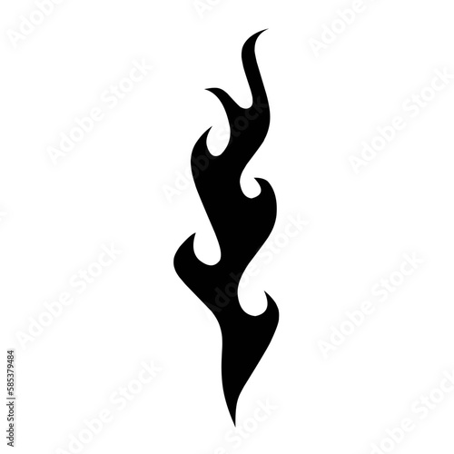 Black Collection Fire Flame Symbol Vector Icon Design Style