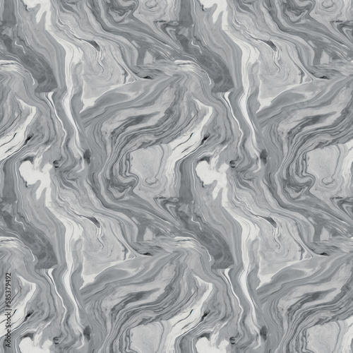 Seamless pattern of grey marble. Marble background. Perfect for wallpaper, textiles, and web backgrounds, package design. Good quality for repeating design. Generative AI.